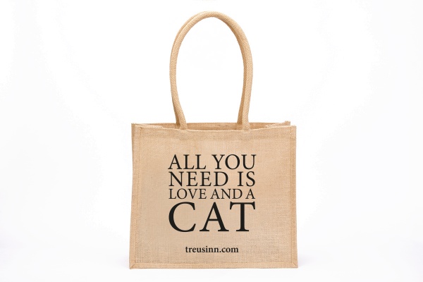 Jute-Shopper All you need is love and a cat