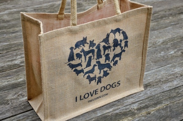 Jute-Shopper I love dogs